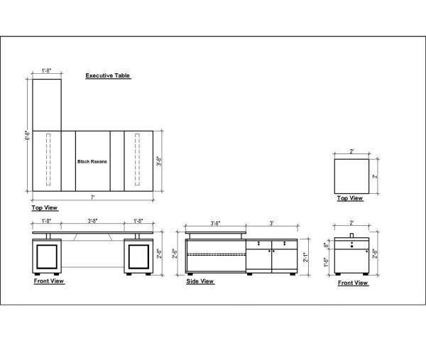 cyan executive desk structure