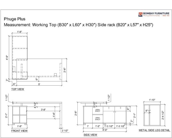 : Executive granito smart desk structure