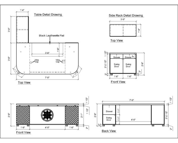 Excutive Curve Desk Structure