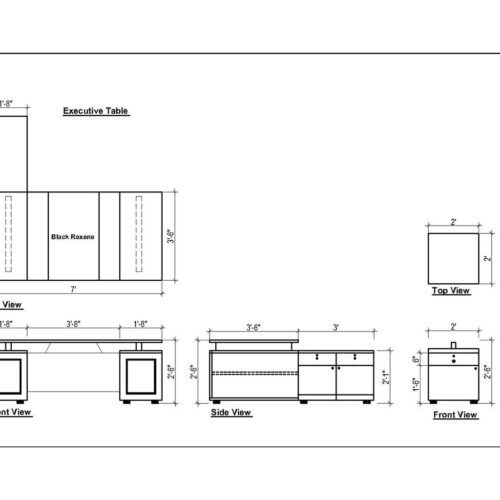cyan executive desk structure