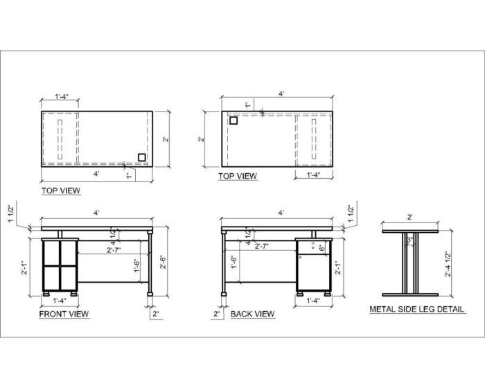 Granito smart desk structure